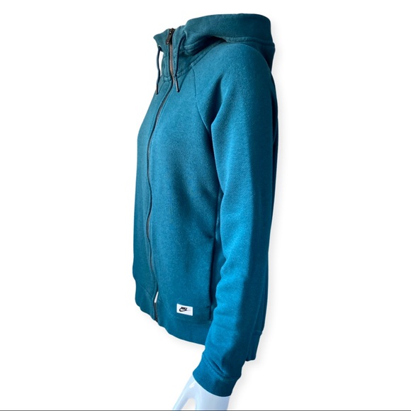 NIKE Dark Green Zip Up Hooded Sweater - Picture 4 of 12